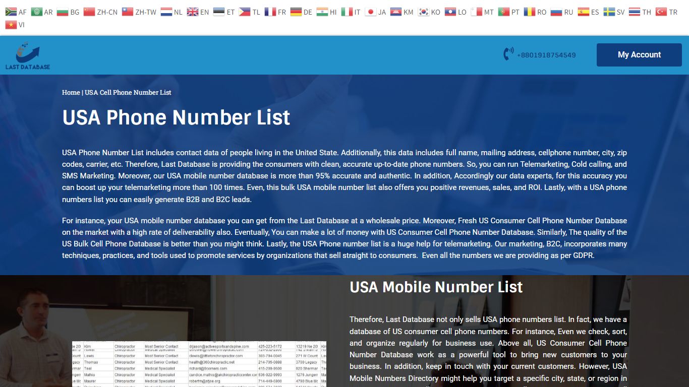 USA Phone Number List | Last Database